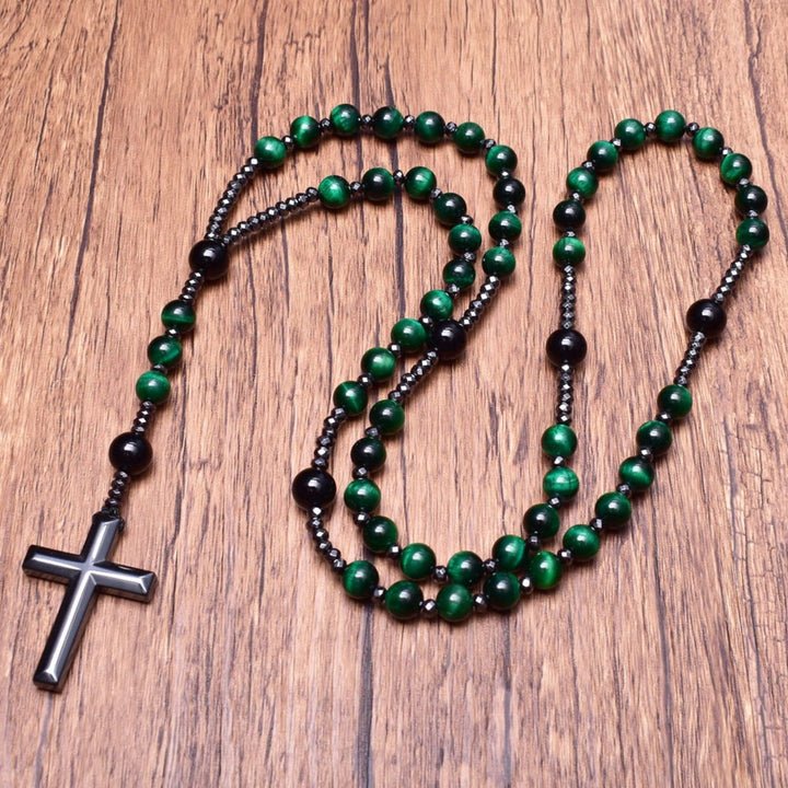 Kalsten | Orion Spiritual Necklace with Tiger Eye & Lapis Lazuli – Men's Rosary
