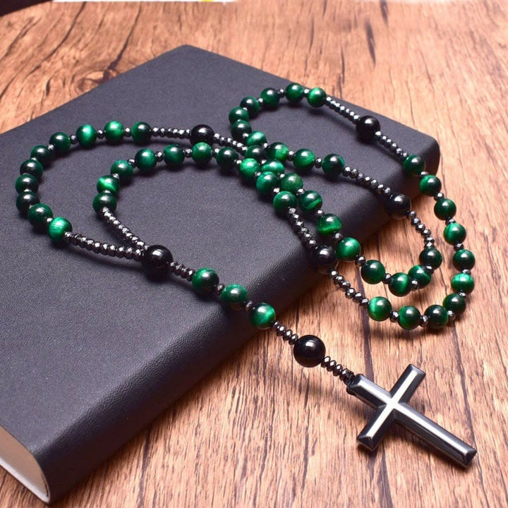 Kalsten | Orion Spiritual Necklace with Tiger Eye & Lapis Lazuli – Men's Rosary
