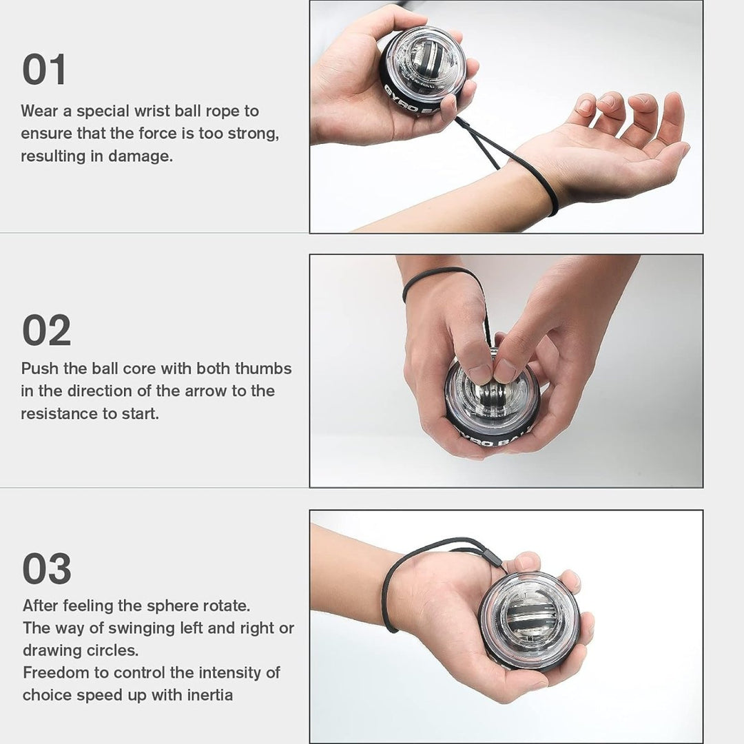 Kalsten | Gyropower Self-Starting Forearm Trainer – Gyroscopic Hand Exerciser for Grip Strength and Wrist Training