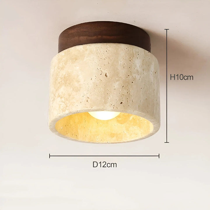 LumiZen Luxe - Japanese Inspired LED Ambient Light with Travertine and Wood Kalsten