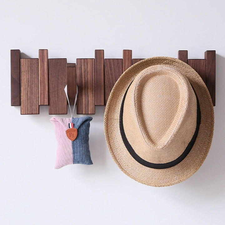 Wooden Piano-Style Wall Coat Rack