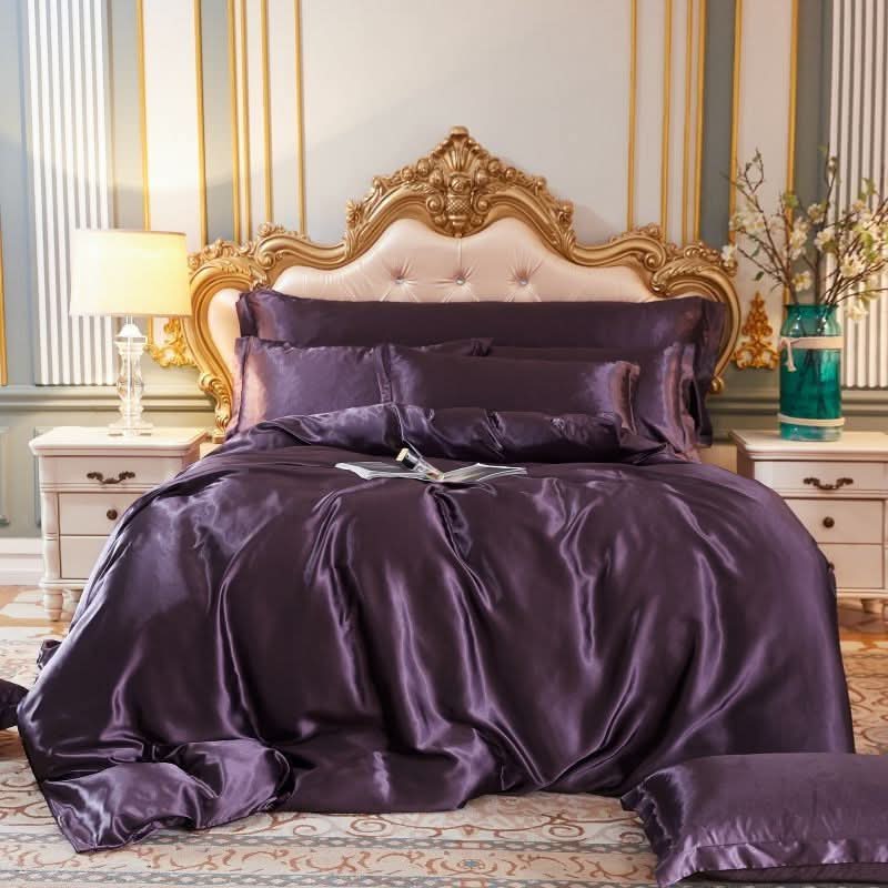 Kalsten | Silk Satin 4-Piece Bedding Set with Duvet Cover