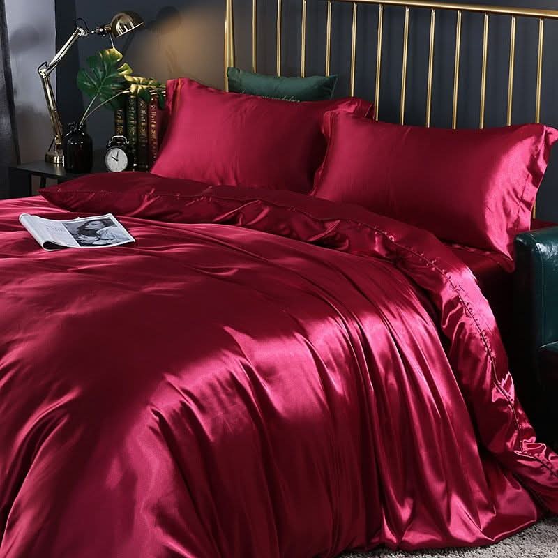 Kalsten | Silk Satin 4-Piece Bedding Set with Duvet Cover
