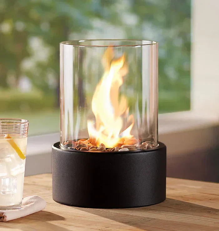 GlowLuxe - Elegant Portable Table Fire Lantern Kalsten