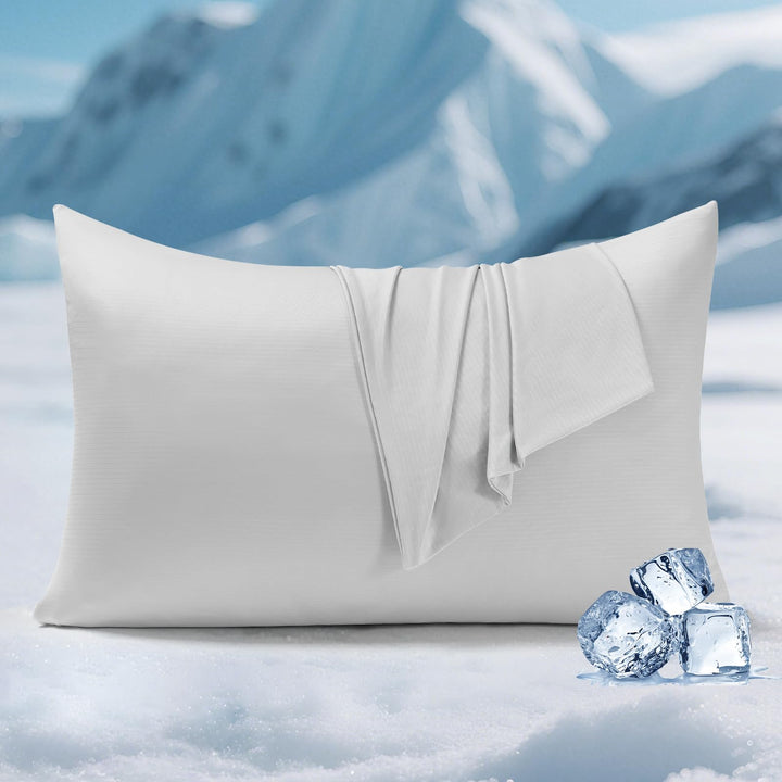 3.0 Cooling Pillowcase – Silver Ion Freshness, Dual-Sided Cool Touch, Ultra-Light & Breathable for Hot Sleepers-Gray | Kalsten