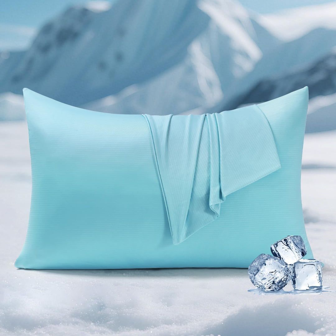 3.0 Cooling Pillowcase – Silver Ion Freshness, Dual-Sided Cool Touch, Ultra-Light & Breathable for Hot Sleepers-Blue | Kalsten