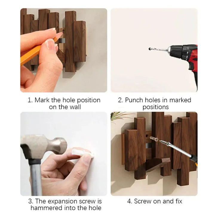 Wooden Wall Coat Rack