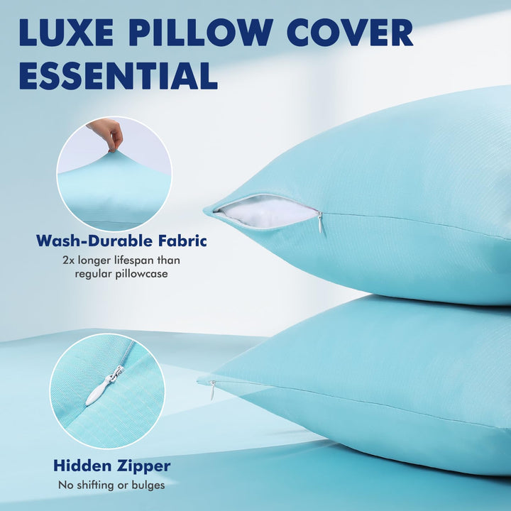 3.0 Cooling Pillowcase – Silver Ion Freshness, Dual-Sided Cool Touch, Ultra-Light & Breathable for Hot Sleepers-Blue | Kalsten