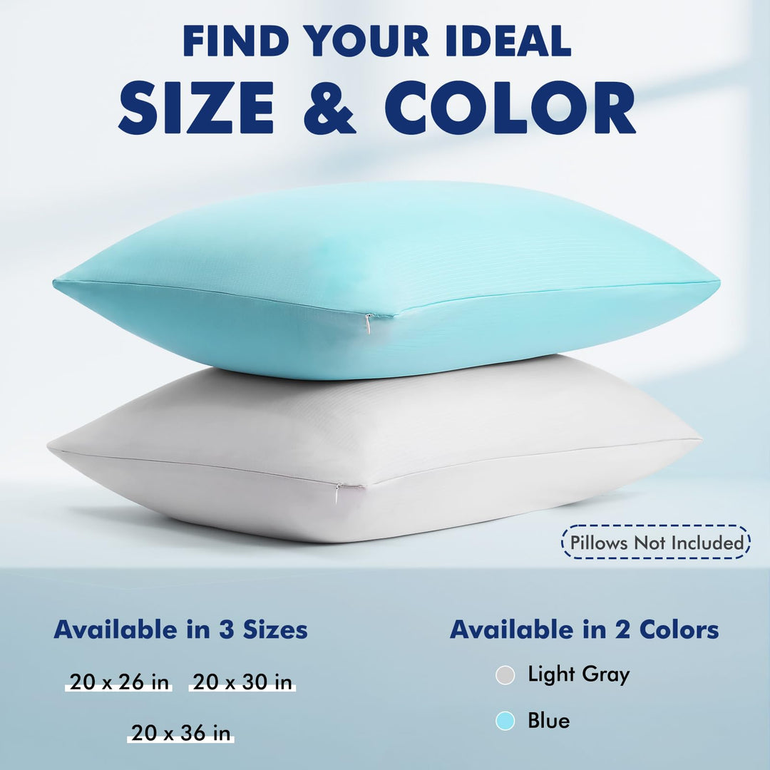 3.0 Cooling Pillowcase – Silver Ion Freshness, Dual-Sided Cool Touch, Ultra-Light & Breathable for Hot Sleepers-Blue | Kalsten