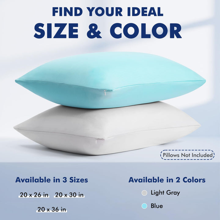 3.0 Cooling Pillowcase – Silver Ion Freshness, Dual-Sided Cool Touch, Ultra-Light & Breathable for Hot Sleepers-Gray | Kalsten