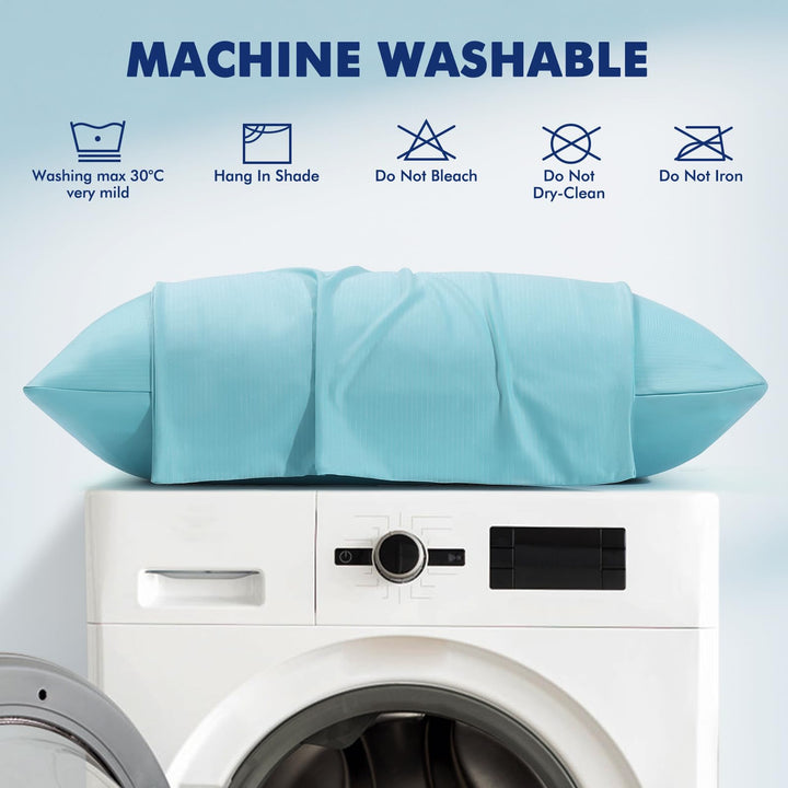 3.0 Cooling Pillowcase – Silver Ion Freshness, Dual-Sided Cool Touch, Ultra-Light & Breathable for Hot Sleepers-Blue | Kalsten