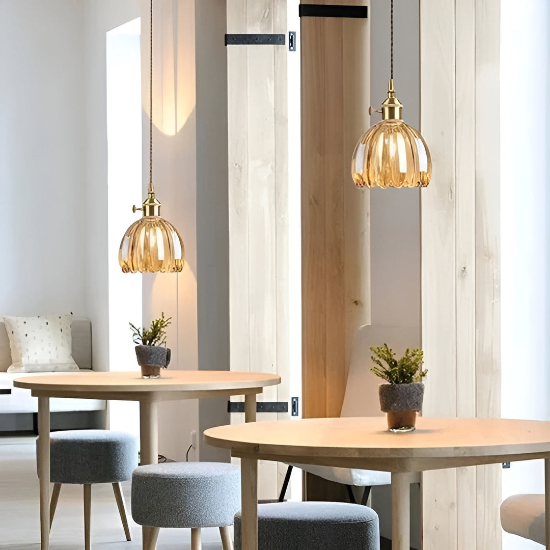 Hanging light with flower glass – Japanese design for cozy spaces | Kalsten