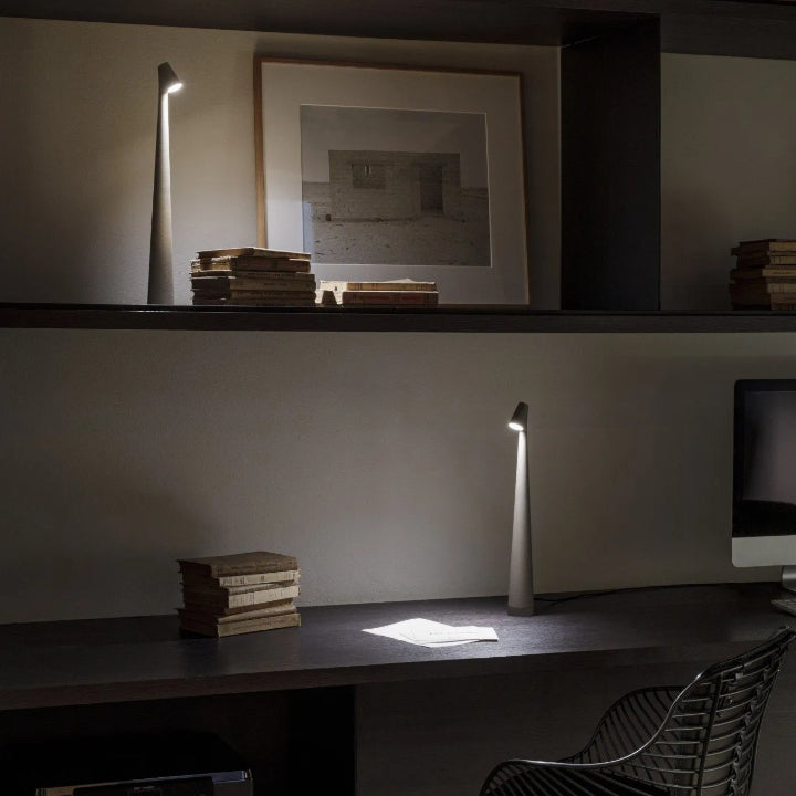 Sculpting Table Lamp Wireless LED Lamp Solid Aluminium 10000mAh Battery 3-Level Dimming CRI 90 USB-C Charging Port Warm White 2700K | Kalsten