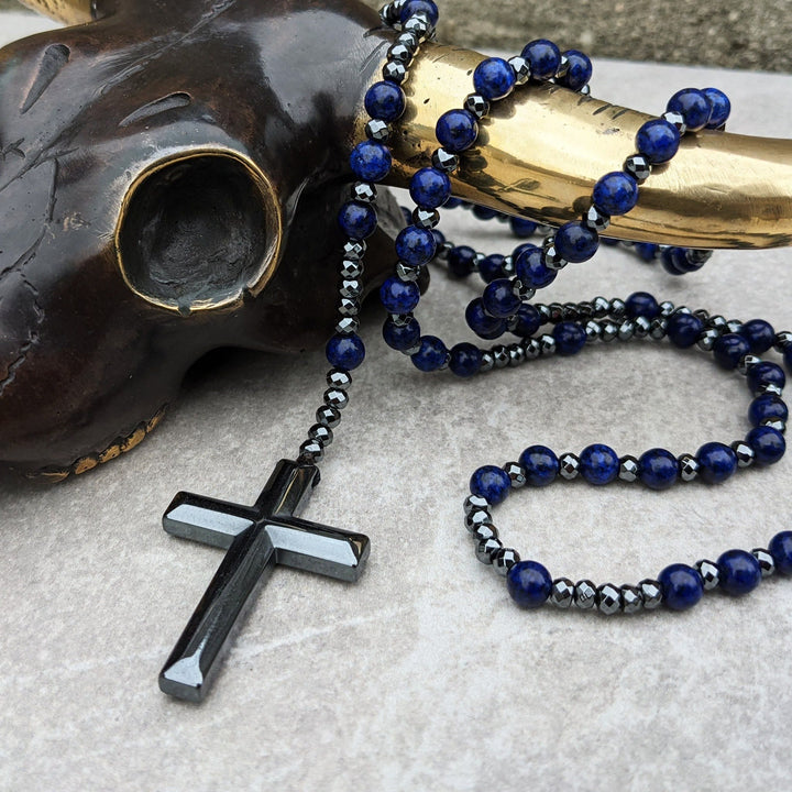 Kalsten | Orion Spiritual Necklace with Tiger Eye & Lapis Lazuli – Men's Rosary