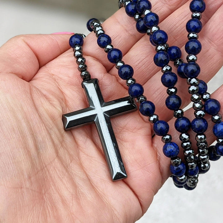 Kalsten | Orion Spiritual Necklace with Tiger Eye & Lapis Lazuli – Men's Rosary