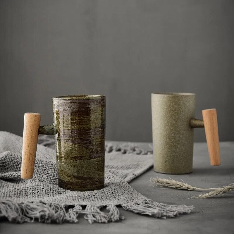 Kalsten | LATTECRAFT – Nordic Earth Latte Cups Handmade Ceramic Coffee Mugs with Ergonomic Grip