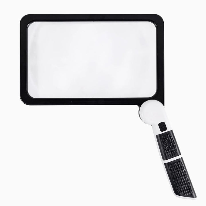 Kalsten | Full-Sided Handheld Magnifying Glass – 5X Magnification, LED Illuminated Magnifier with 3 Modes, Ideal for Reading Books and for Seniors