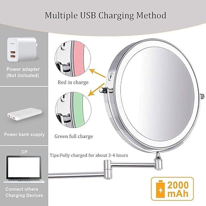 Kalsten | LUMIVIEW – Rechargeable LED Magnifying Mirror with Touch Control