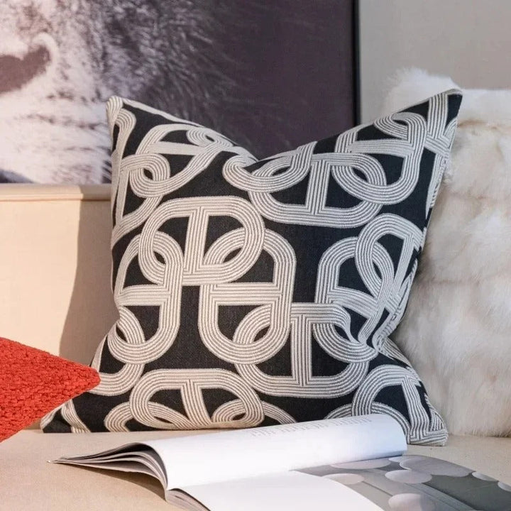 VelvetGlow Cushion Cover - Double-sided Geometric Cushion Cover of Luxury Jacquard Kalsten