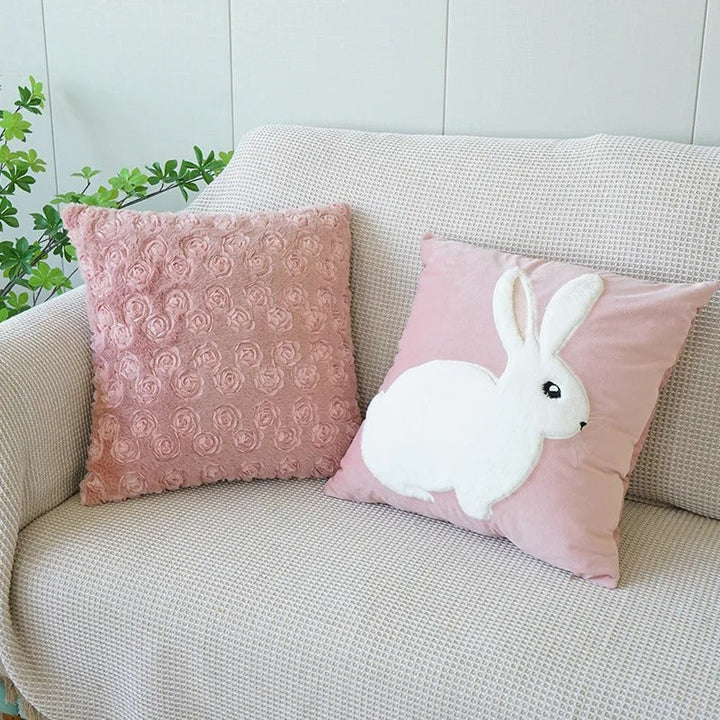 Pink Cushion Cover with Floral Pattern – Decorative Pillowcase for Living Room and Kids Room | Kalsten
