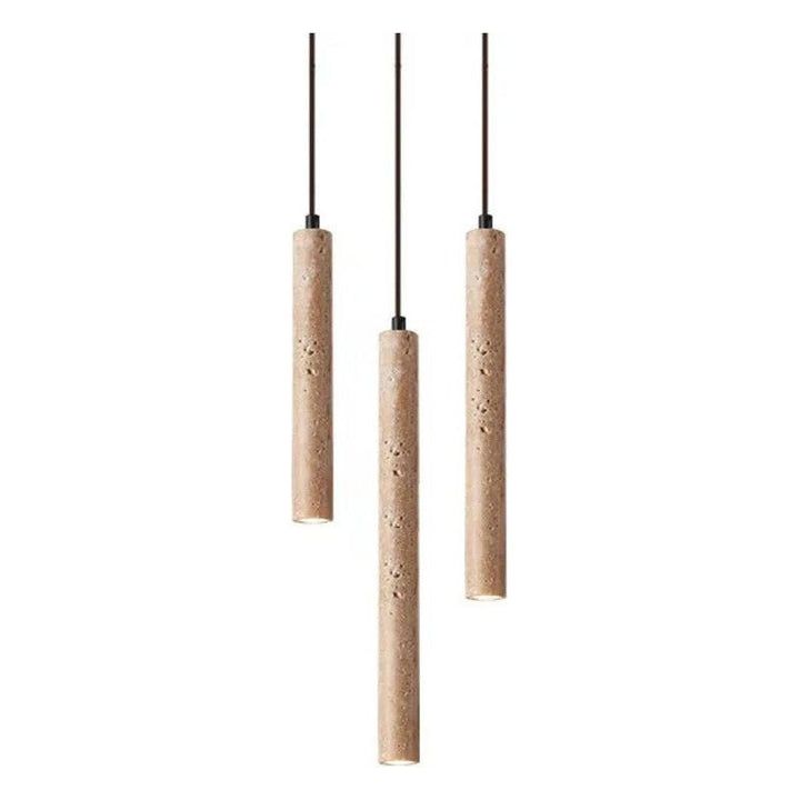 Radiance - Minimalist Longlining Travertine Wabi-Sabi Style LED Chandelier Lights | Kalsten