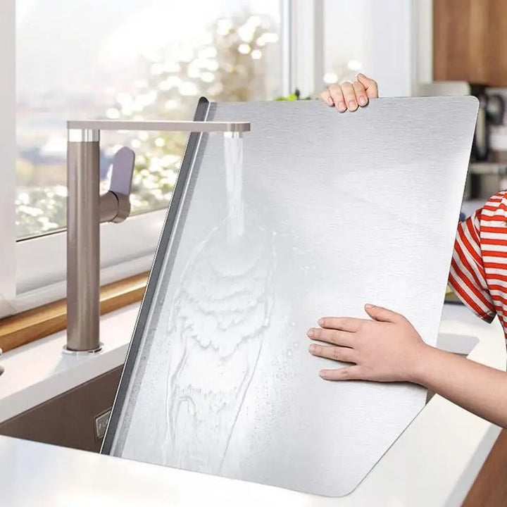 Kalsten | High-quality cutting board made of stainless steel with edge – ideal for homemade pizza, pastries, and more!