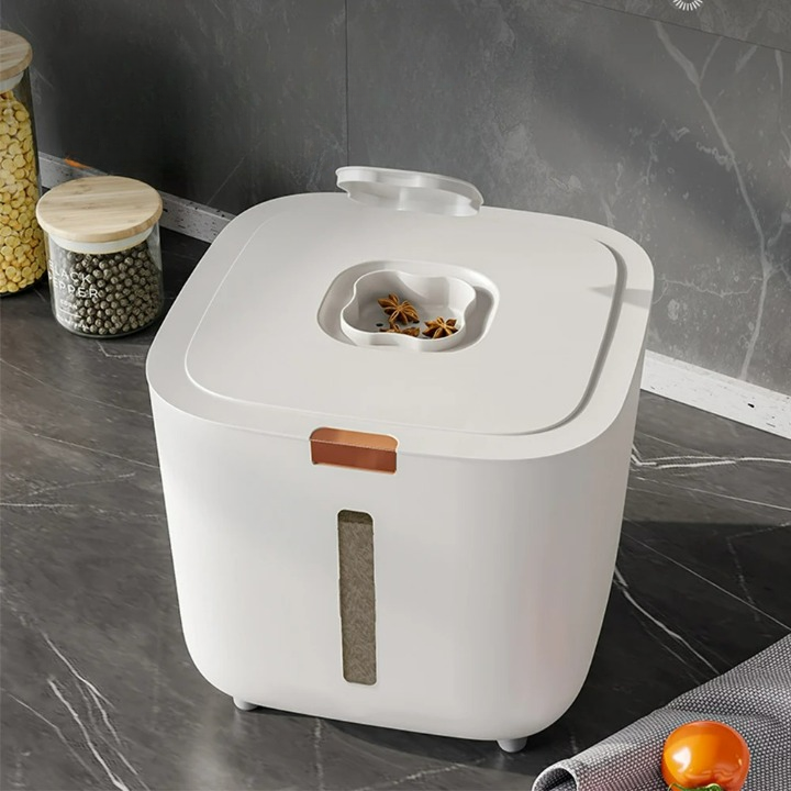 VoorraadKlik – Airtight dispenser box with measuring cup for rice and grains (5 or 10 kg) | Kalsten