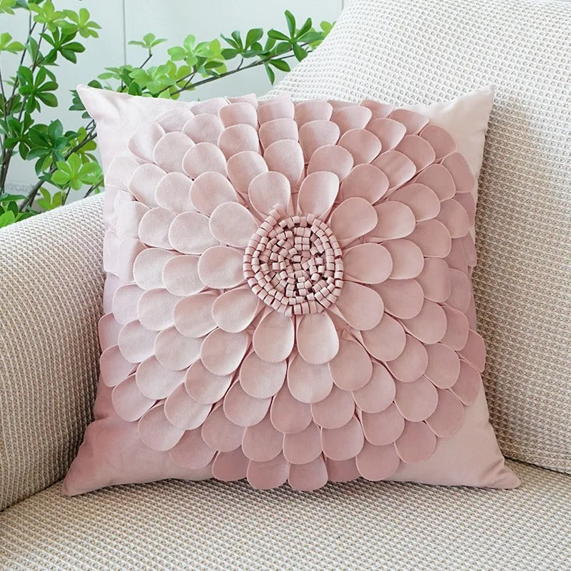 Pink Cushion Cover with Floral Pattern – Decorative Pillowcase for Living Room and Kids Room | Kalsten
