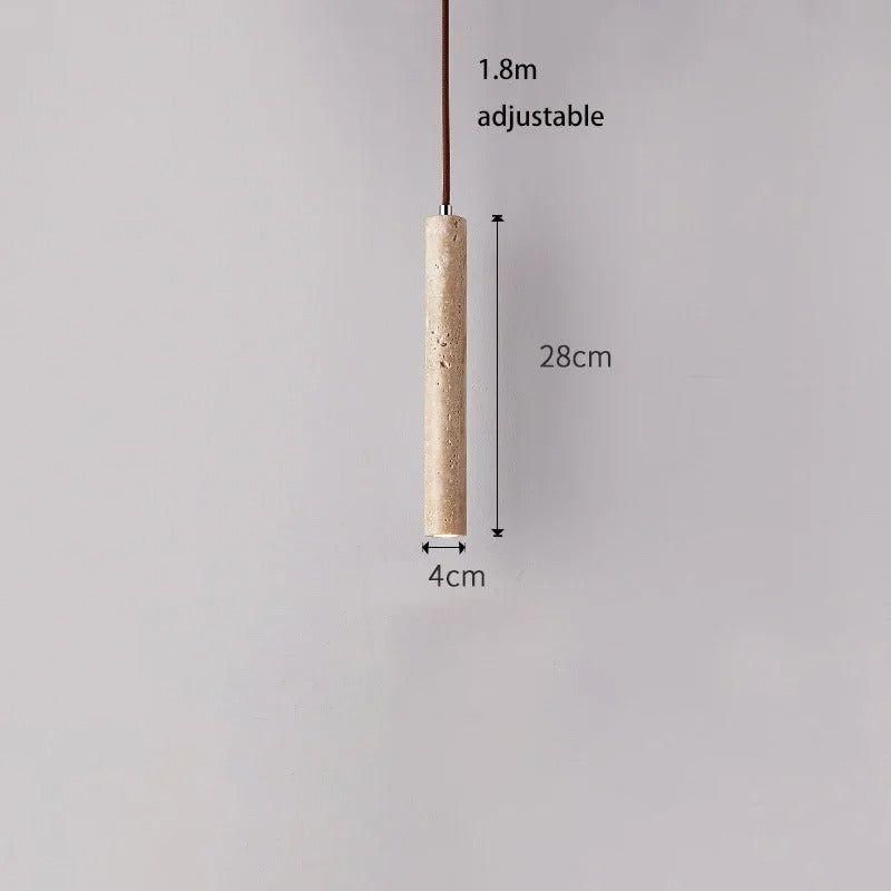 Radiance - Minimalist Longlining Travertine Wabi-Sabi Style LED Chandelier Lights | Kalsten