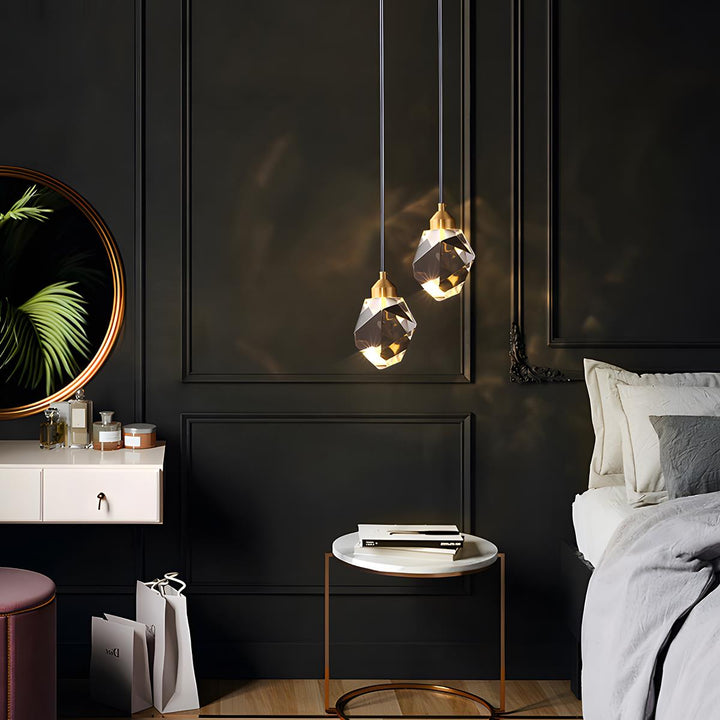 Pendant Light Brass Crystal 5W Adjustable 78 in Gold Living Room Dining Area Ceiling Lamp | Kalsten