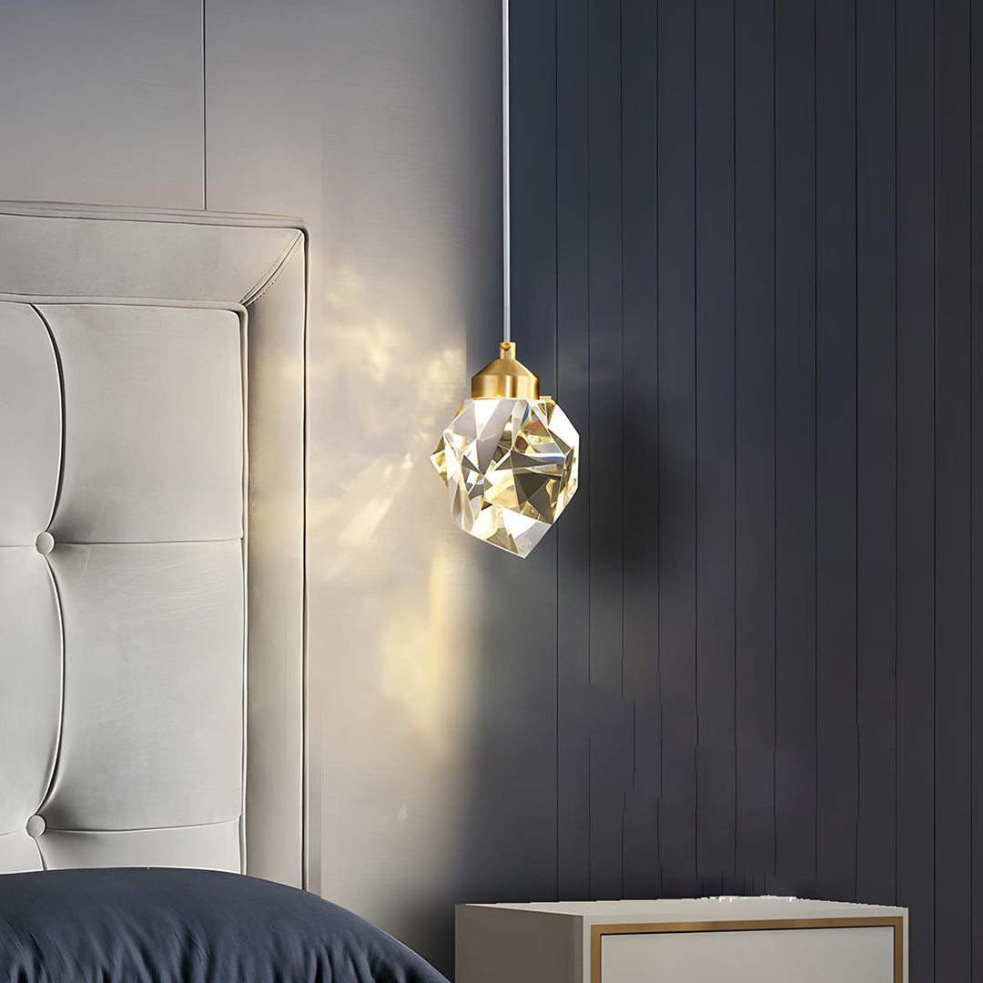 Pendant Light Brass Crystal 5W Adjustable 78 in Gold Living Room Dining Area Ceiling Lamp | Kalsten