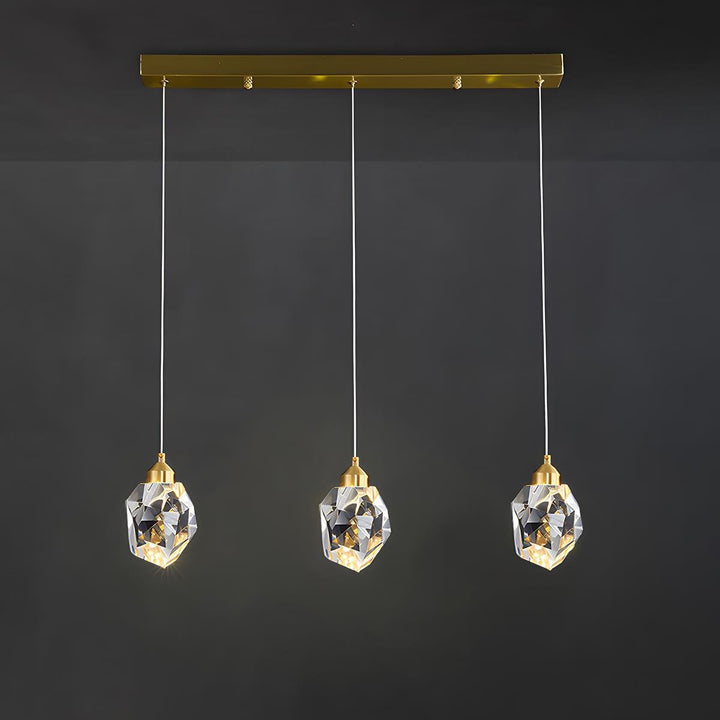Pendant Light Brass Crystal 5W Adjustable 78 in Gold Living Room Dining Area Ceiling Lamp | Kalsten