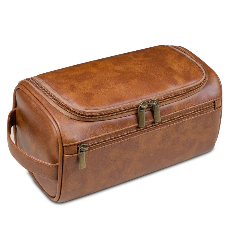 Premium Leather Toiletry Travel Bag