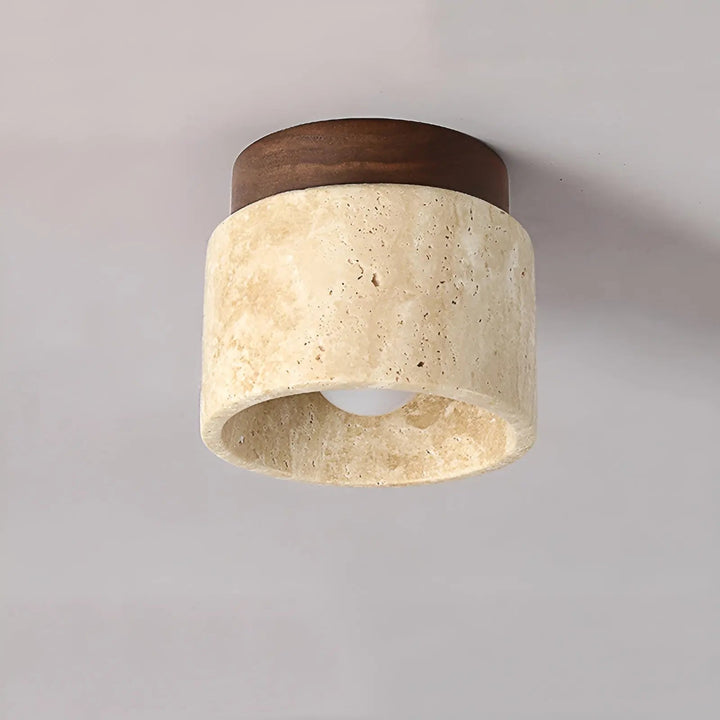 LumiZen Luxe - Japanese Inspired LED Ambient Light with Travertine and Wood Kalsten
