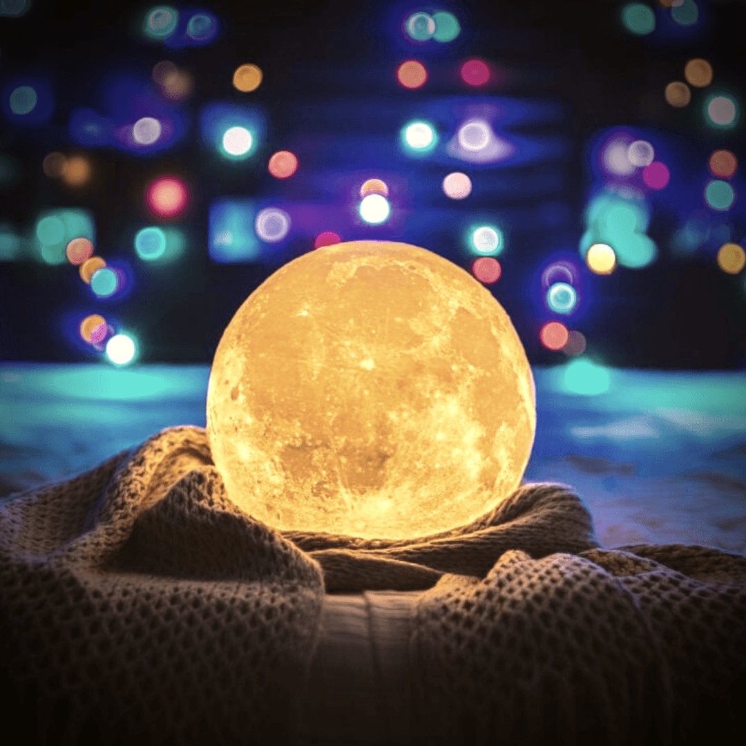 Kalsten | Magical Moon Lamp - with Wireless Touch Control and Wooden Stand