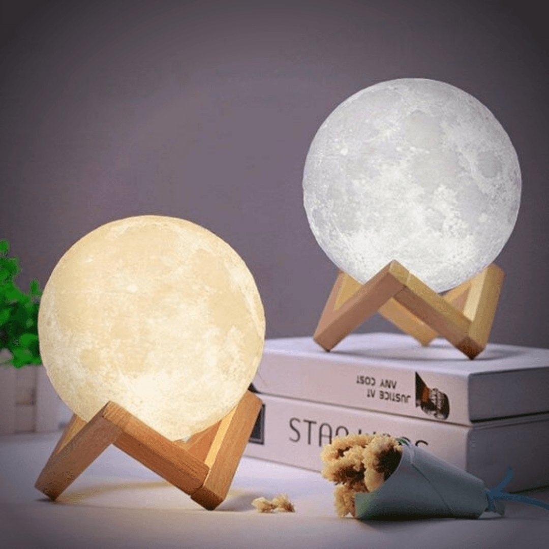 Kalsten | Magical Moon Lamp - with Wireless Touch Control and Wooden Stand