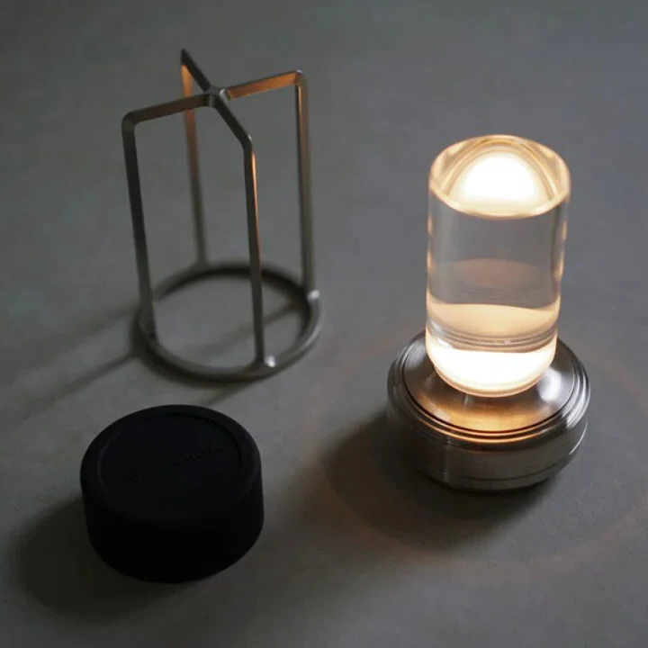Ambient Lantern Cordless Rechargeable Small Night Table Lamp Gold | Kalsten