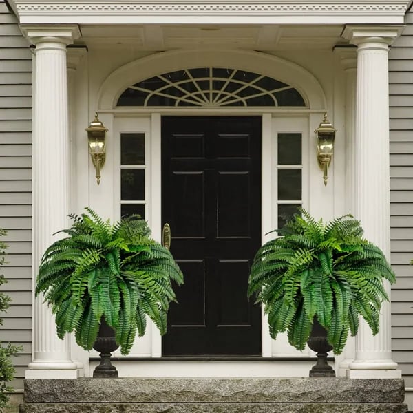 Kalsten | UV Resistant Artificial Boston Fern | Lifelike, Waterproof & Maintenance-Free for Outdoor Décor