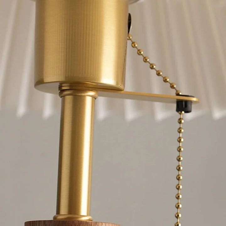 Elegant Vintage Woodly Table Lamp - Table Lamp with Pleated Design Kalsten