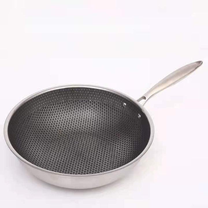 Kalsten | Chefverro stainless steel non-stick frying pan with honeycomb structure | For all types of stoves including induction | Scratch resistant & dishwasher safe