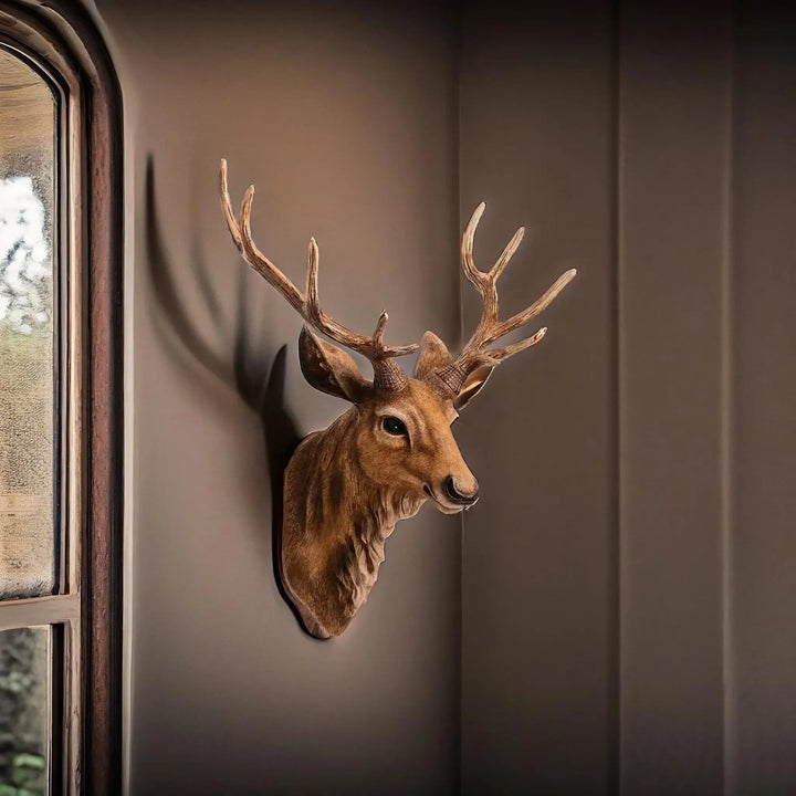 Kalsten | MysticHorn™ | Majestic Deer Head Wall Decor | Rustic Antler Design for Cabin & Lodge Home Decor