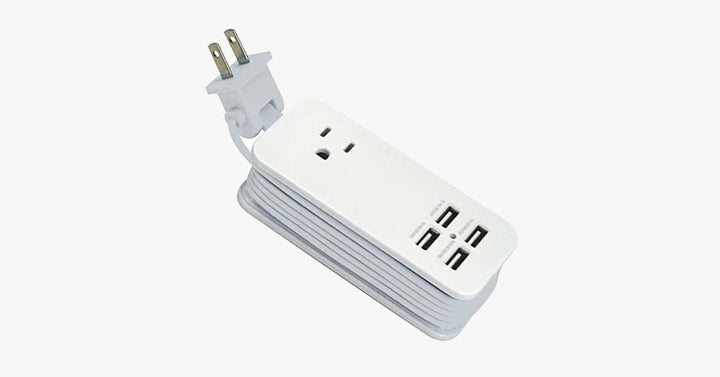 Kalsten | Portable charging station with 4 USB ports - Universal socket & 1.5 m long cable - Best for travel