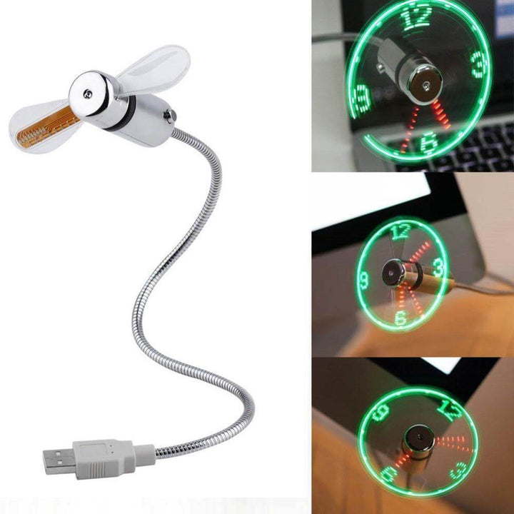 USB Fan Time And Temperature Display Clock - Image 0