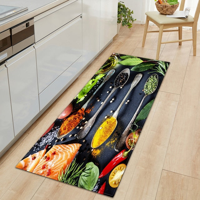 CookEase Non-Slip Kitchen Mat – Food-Themed Comfort Mat