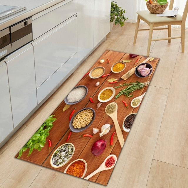 CookEase Non-Slip Kitchen Mat – Food-Themed Comfort Mat
