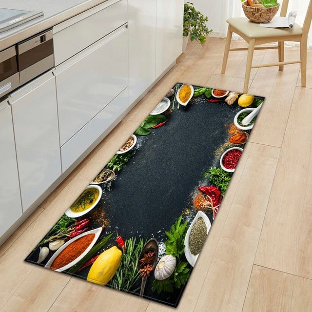 CookEase Non-Slip Kitchen Mat – Food-Themed Comfort Mat