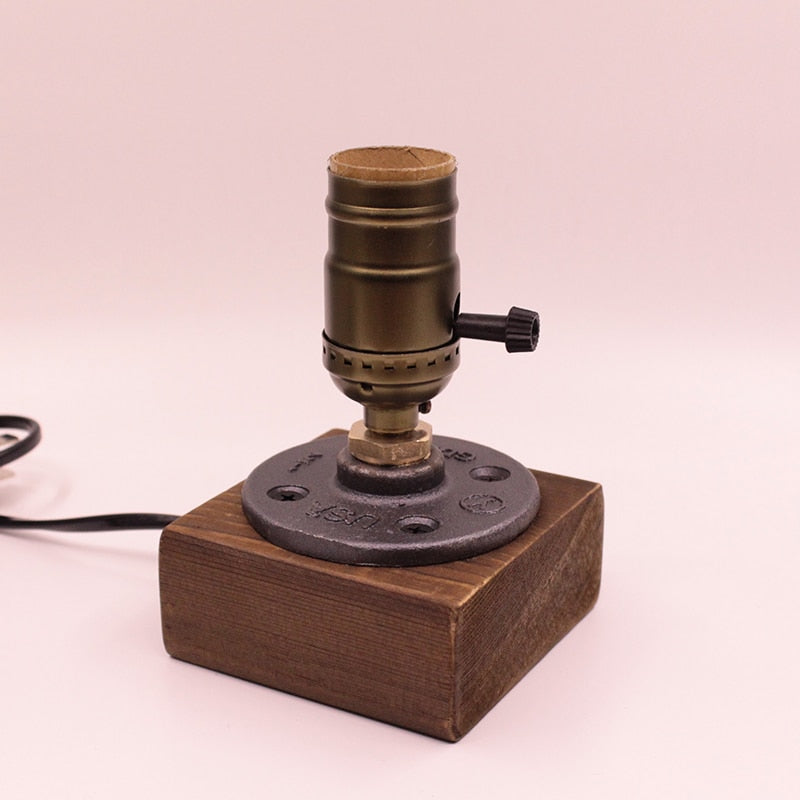 Vintage Industrial Wooden Dimmable Table Lamp | Kalsten