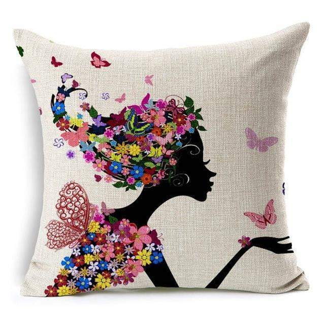 Kalsten | Floral Animal Tree of Life Bird Back Home Decorative Throw Pillow Cover