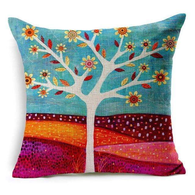 Kalsten | Floral Animal Tree of Life Bird Back Home Decorative Throw Pillow Cover
