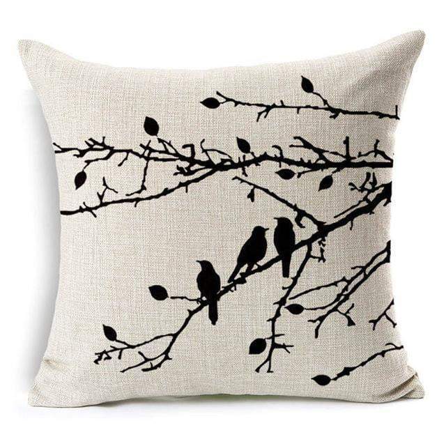 Kalsten | Floral Animal Tree of Life Bird Back Home Decorative Throw Pillow Cover